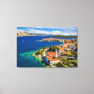 Kusten Korcula Town, Korcula Island, Kroatien Canvastryck