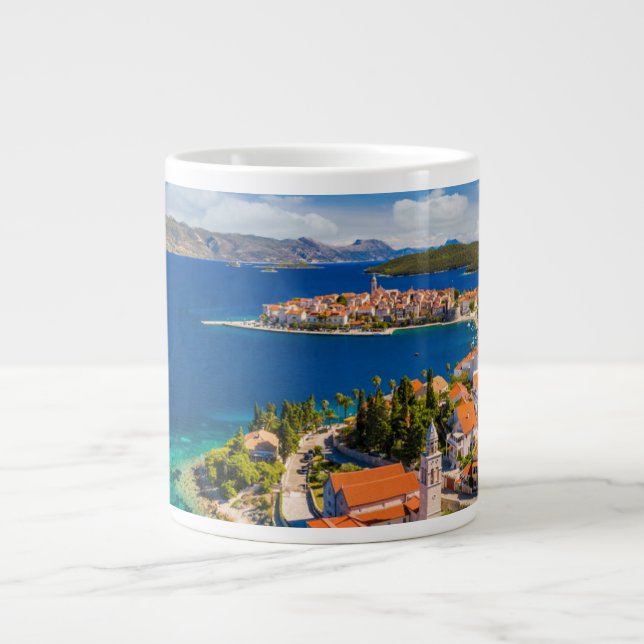 Kusten | Korcula Town, Korcula Island, Kroatien Jumbo Mugg (Framsidan)