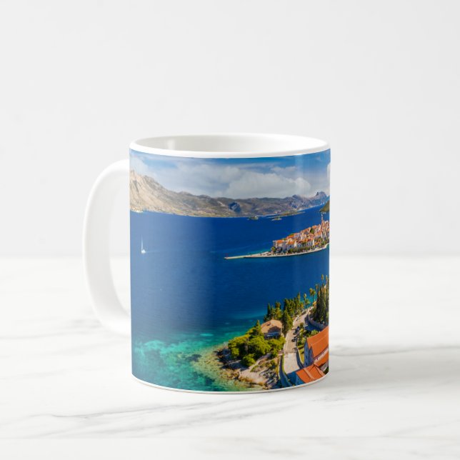 Kusten | Korcula Town, Korcula Island, Kroatien Kaffemugg (Framsida vänster)