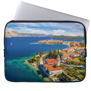 Kusten Korcula Town, Korcula Island, Kroatien Laptop Fodral