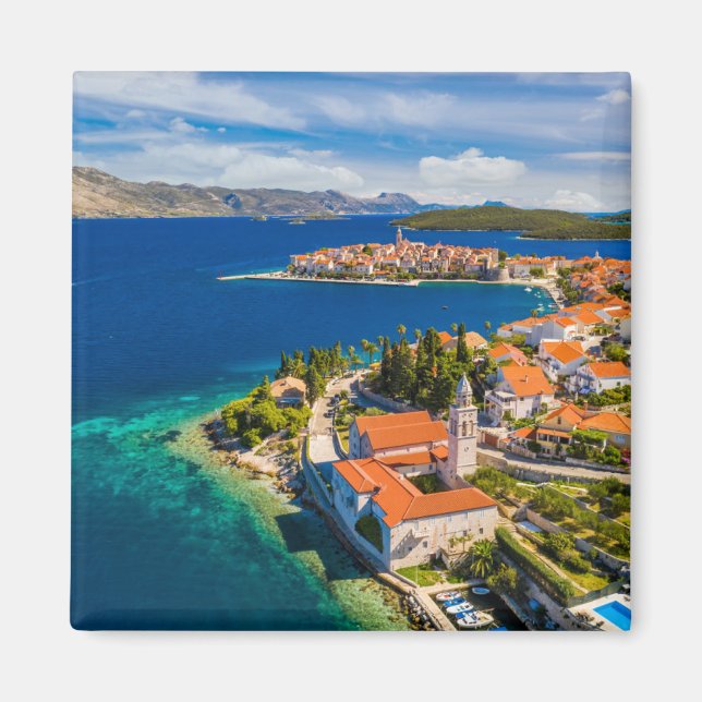 Kusten | Korcula Town, Korcula Island, Kroatien Magnet (Framsidan)