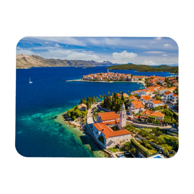Kusten | Korcula Town, Korcula Island, Kroatien Magnet (Horisontell)
