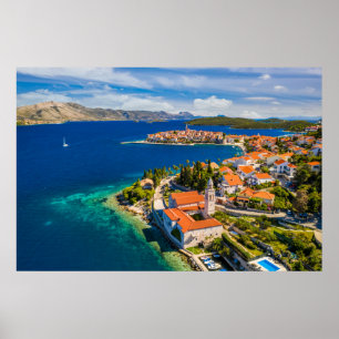 Kusten   Korcula Town, Korcula Island, Kroatien Poster