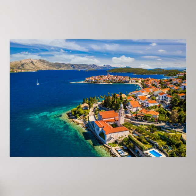 Kusten | Korcula Town, Korcula Island, Kroatien Poster (Framsidan)