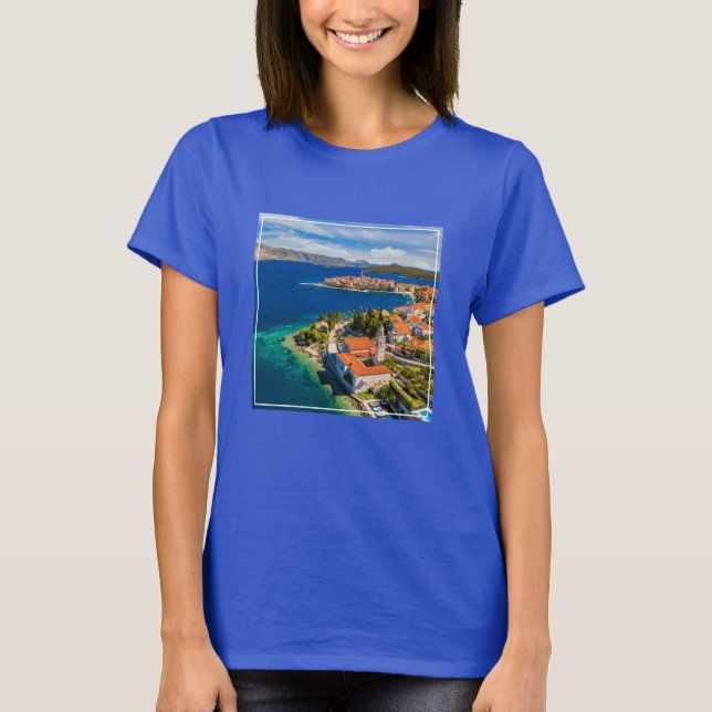 Kusten | Korcula Town, Korcula Island, Kroatien T Shirt (Framsida)