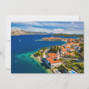 Kusten   Korcula Town, Korcula Island, Kroatien Tack Kort