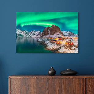 Kusten Lofoten Islands, Hamnoy, Norge Canvastryck