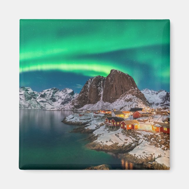 Kusten | Lofoten Islands, Hamnoy, Norge Magnet (Framsidan)