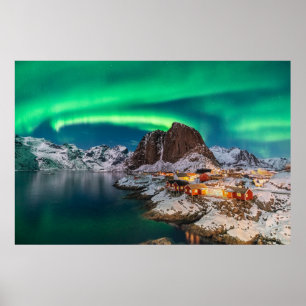 Kusten Lofoten Islands, Hamnoy, Norge Poster