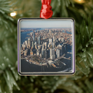 Kusten Manhattan, New York City Julgransprydnad Metall