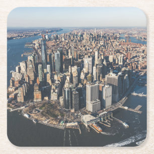 Kusten Manhattan, New York City Underlägg Papper Kvadrat