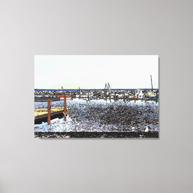 Kusten, Marseillan söder om Frankrike Canvastryck (Framsida)