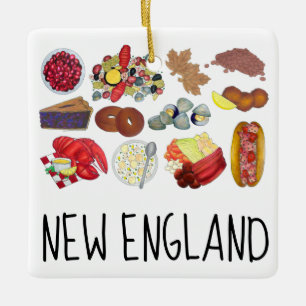 Kusten New England Mat Nordöstra USA Julgransprydnad Keramik