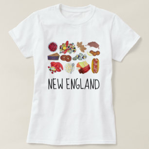 Kusten New England Mat Nordöstra USA T Shirt