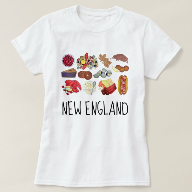 Kusten New England Mat Nordöstra USA T Shirt (Design framsida)