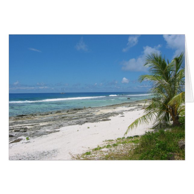 Kusten på Huahine Card Hälsningskort (Framsidan Horizontal)