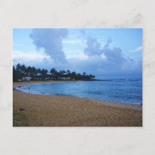 kusten på kauai-poipu-stranden vykort