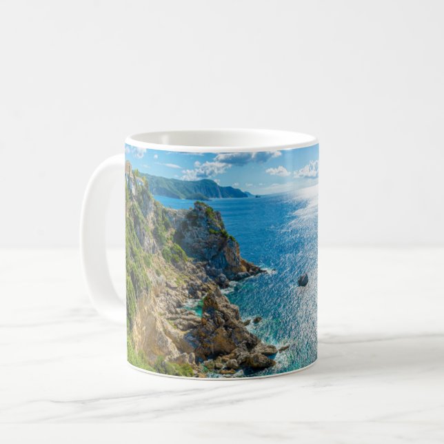 Kusten | Palaiokastritsa, Korfu, Grekland Kaffemugg (Framsida vänster)
