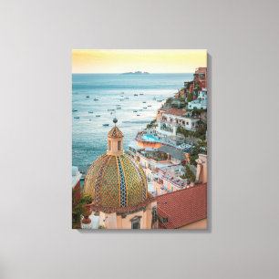 Kusten   Positano, Amalfi Kusten, Italien Canvastryck
