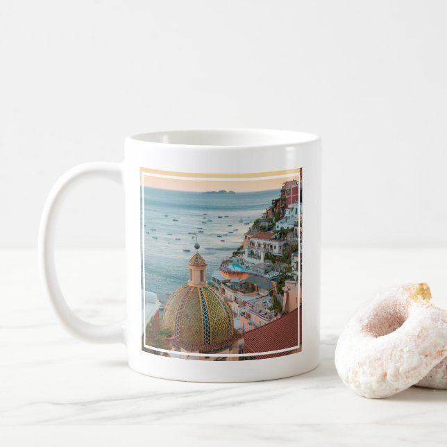 Kusten | Positano, Amalfi Kusten, Italien Kaffemugg (Med munk)
