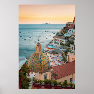 Kusten Positano, Amalfi Kusten, Italien Poster