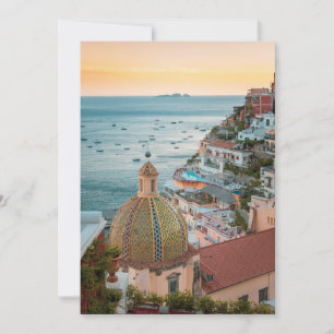 Kusten Positano, Amalfi Kusten, Italien Tack Kort