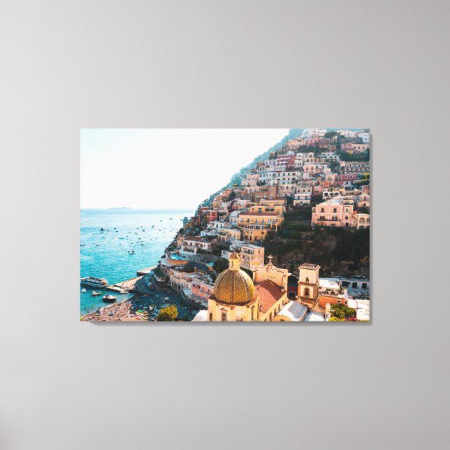 Kusten | Positano Italien, Cliffside Village Canvastryck (Framsida)