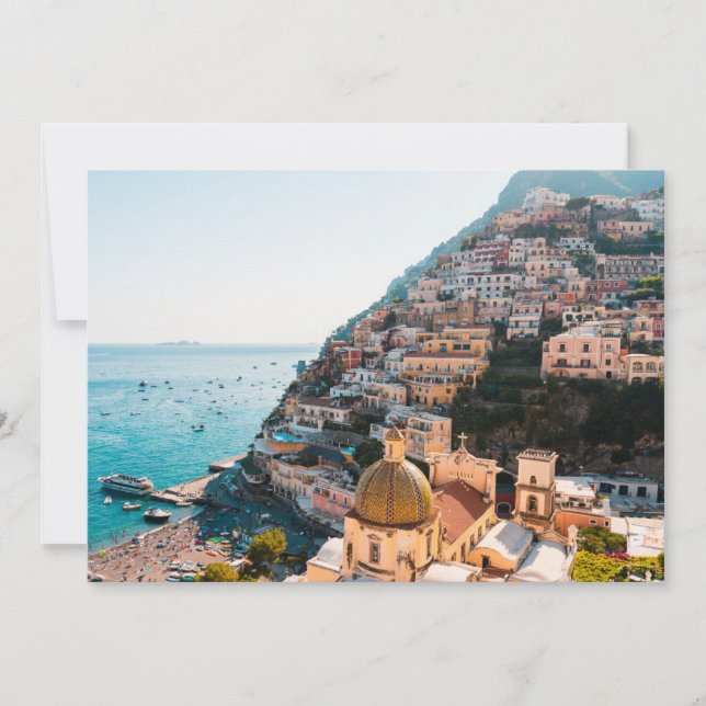 Kusten | Positano Italien, Cliffside Village Tack Kort (Framsida)