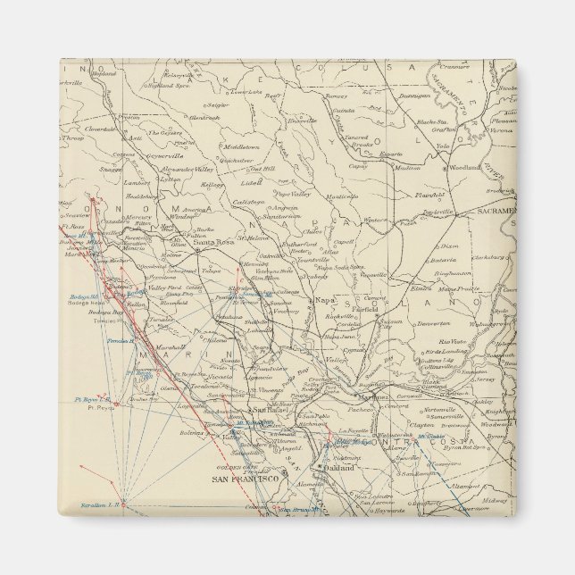 Kusten Range Mitten Kalifornien Magnet (Framsidan)