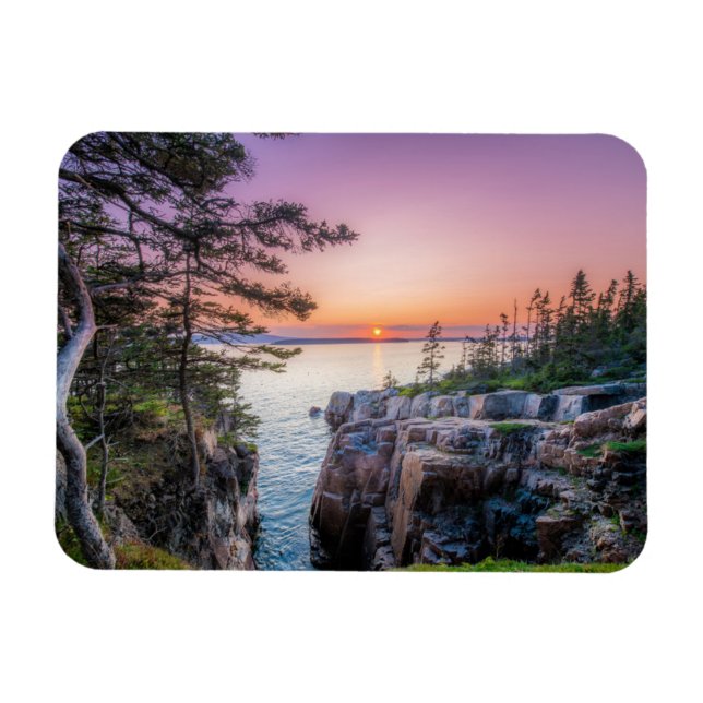 Kusten | Ravens Nest Acadia nationalpark Maine Magnet (Horisontell)