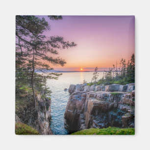 Kusten Ravens Nest Acadia nationalpark Maine Magnet