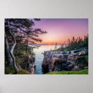 Kusten   Ravens Nest Acadia nationalpark Maine Poster