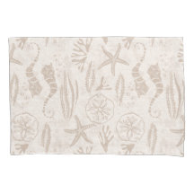 Kusten Sandy-Beige Hand-Drawn Seahorse Rand