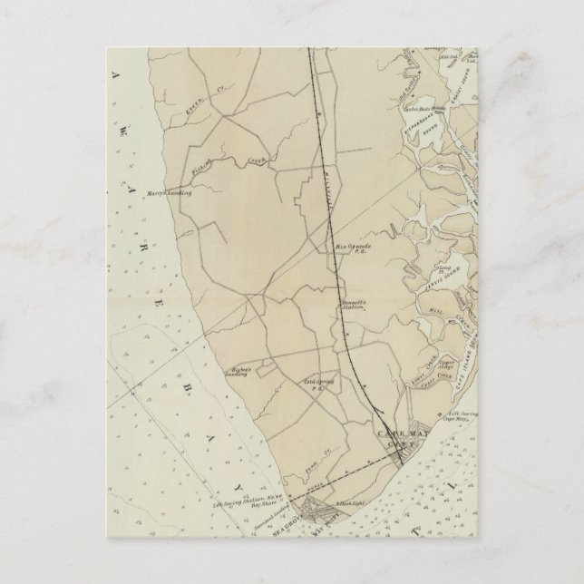 Kusten sektion nr 6: Sjöön till Cape May Point Vykort (Framsida)