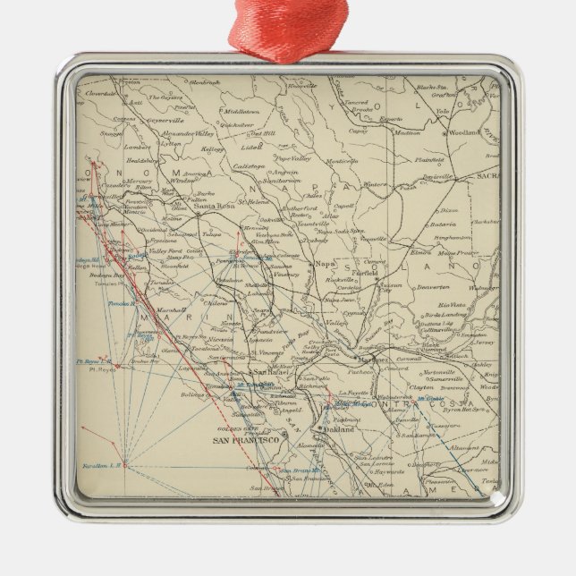 Kusten spänner mellersta Kalifornien Julgransprydnad Metall (Framsidan)