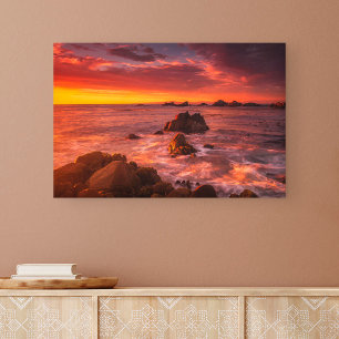 Kusten   Sunset Pacific Grove Carmel California Canvastryck
