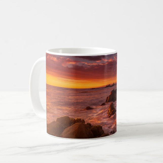 Kusten | Sunset Pacific Grove Carmel California Kaffemugg (Framsida vänster)