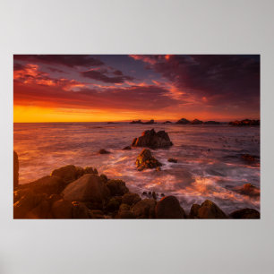 Kusten   Sunset Pacific Grove Carmel California Poster