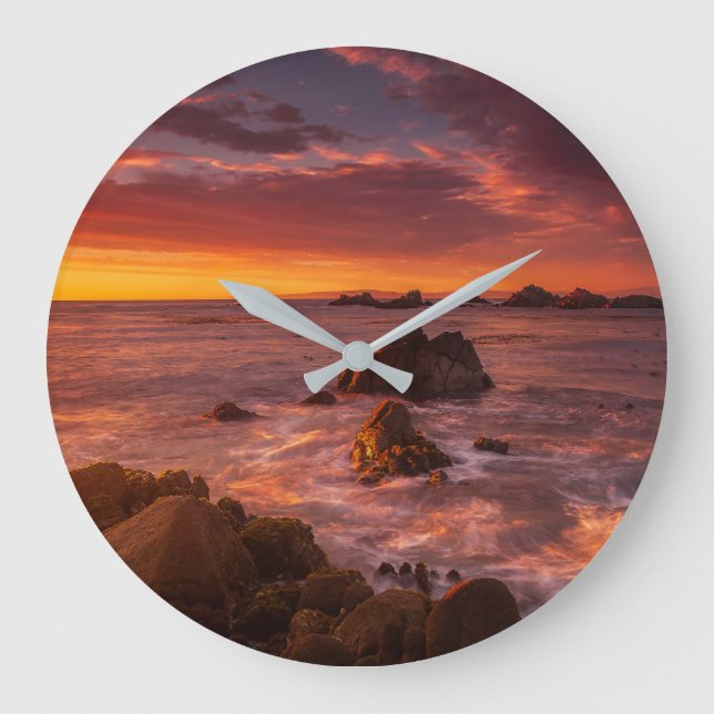 Kusten | Sunset Pacific Grove Carmel California Stor Klocka (Framsida)