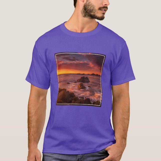 Kusten | Sunset Pacific Grove Carmel California T Shirt (Framsida)