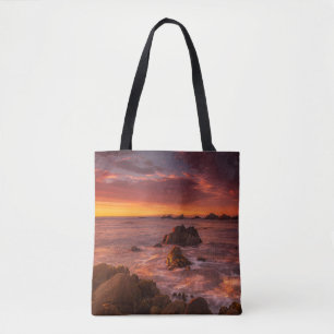 Kusten   Sunset Pacific Grove Carmel California Tygkasse