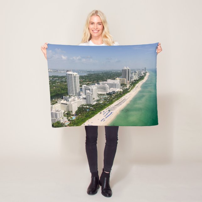 Kusten | Urban Beach, Miami, Florida Fleecefilt (På plats)