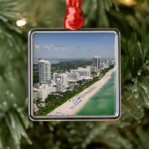 Kusten Urban Beach, Miami, Florida Julgransprydnad Metall