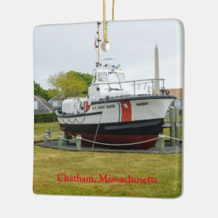 Kusten vaktbåt Chatham Massachusetts Julgransprydnad Keramik