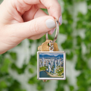 Kusten   Vancouver, British Columbia, Kanada Fyrkantig Silverfärgad Nyckelring
