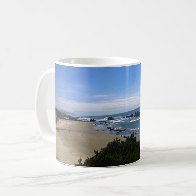 Kusten vid Seal Sten, Oregon Kaffemugg (Framsida vänster)