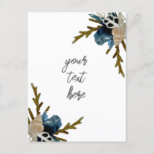 Kustens blommigt bouquet marint folderkort vykort