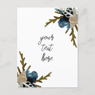 Kustens blommigt bouquet marint folderkort vykort