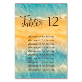 Kustens Chic Golden Sand Tur ise Vatten Bröllop Bordsnummer