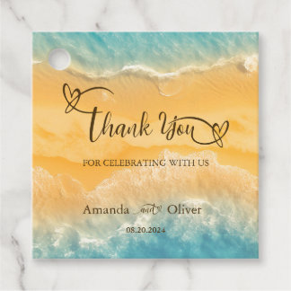 Kustens Chic Golden Sand Tur ise Vatten Bröllop Gåvor Etiketter